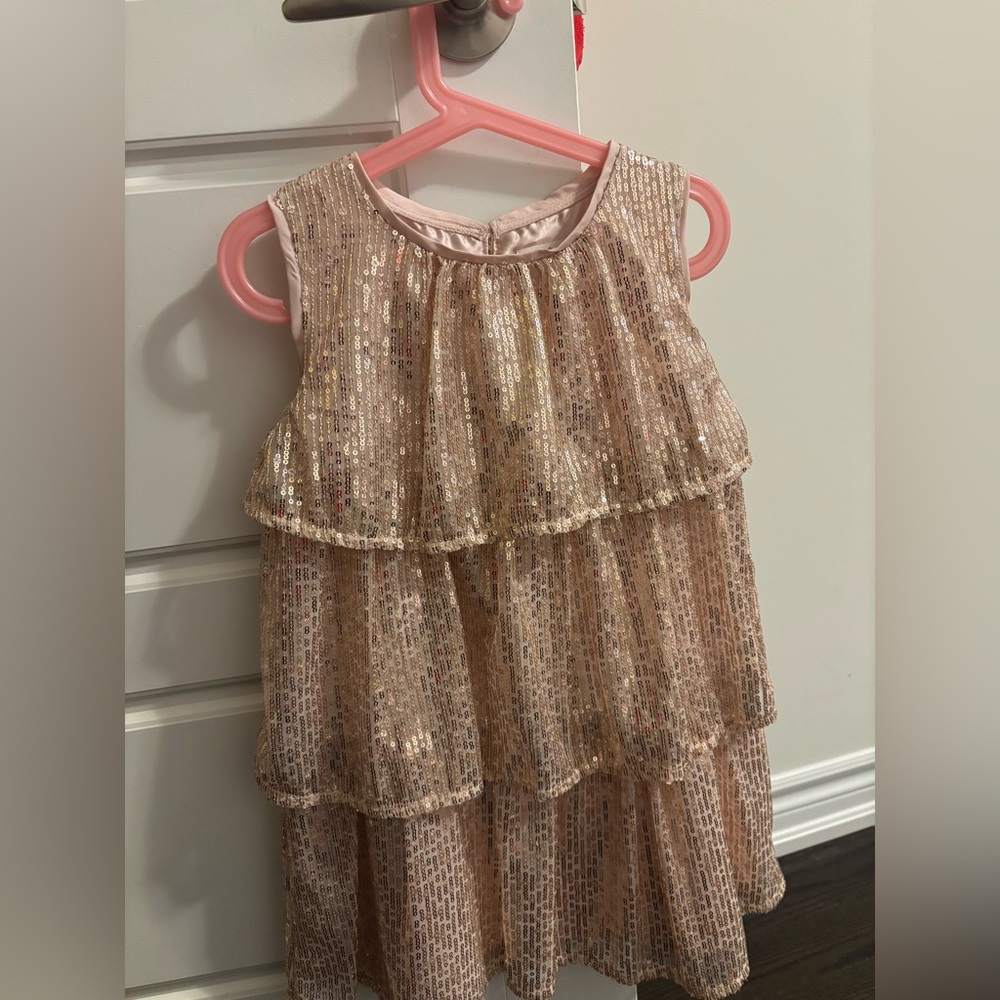 Cat & Jack Glittery Gold Layered Dress